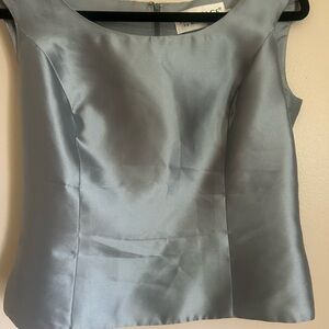 Elegant Blue  Sleeveless Top